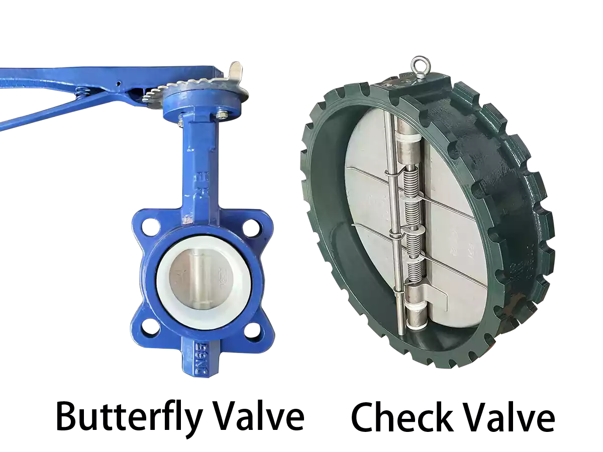 Butterfly valve check valve stainless steel pipeline API 609 UAE